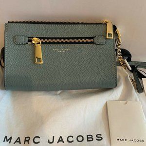 Marc Jacobs Gotham Crossbody Wallet Bag Leather NEW Dolphin Blue $295